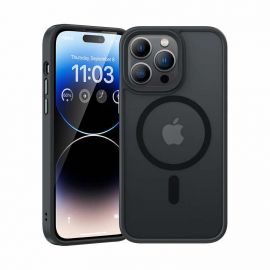 Benks Magnetic Mist Metal Frame Case - хибриден удароустойчив кейс с MagSafe за iPhone 15 Pro Max (черен)