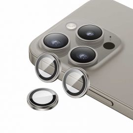 Benks Warrior Tempered Glass Camera Lens Protector - предпазни стъклени лещи за камерата на iPhone 15 Pro, iPhone 15 Pro Max (сив)