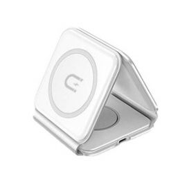 Dudao A11N 3-in-1 MagSafe Wireless Charger 15W - тройна поставка (пад) за безжично зареждане на iPhone с Magsafe, Apple Watch и Qi съвместими устройства (бял)