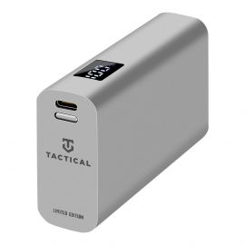 Tactical EDC Brick Power Bank 9600 mAh 22.5W - външна батерия с USB-A и USB-C портове с технология за бързо зареждане (сребрист)