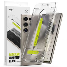 Ringke Easy Slide Tempered Glass 2 Pack - 2 броя калени стъклени защитни покрития за дисплея на Samsung Galaxy S24 Ultra (прозрачен)