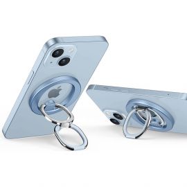 ESR HaloLock Magnetic Ring Stand - магнитен пръстен против изпускане, с поставка, съвместим с MagSafe за iPhone и други смартфони (син)