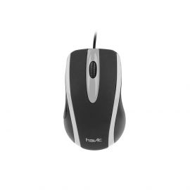 Havit MS753 Wired USB Mouse - ергономична жична мишка (за Mac и PC) (черен-бял)