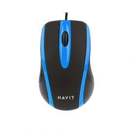 Havit MS753 Wired USB Mouse - ергономична жична мишка (за Mac и PC) (черен-син)
