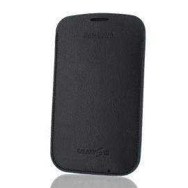 Samsung Pouch - оригинален кожен калъф за Galaxy S3 i9300 (тъмносин - bulk package)