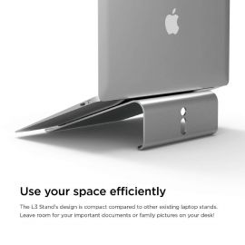Elago L3 STAND - дизайнерска поставка за MacBook, преносими компютри и таблети (сребриста)