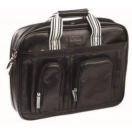 Krusell Vaxholm Laptop Bag - кожена чанта за преносими компютри до 16 инча (черен)