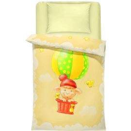 Dilios Бебешко спално бельо в жълто и екрю Балон, 100% памук ранфорс