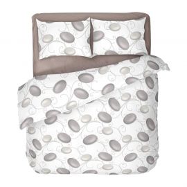 Dilios Двоен спален комплект в бял цвят на сиви камъни - ДЗЕН 2, С един спален плик, Семпъл и красив десен