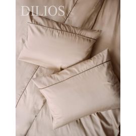 Dilios Луксозно спално бельо памучен сатен с паспел, ТАУПЕ, 3 части