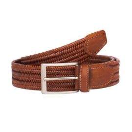 Елегантен мъжки колан в цвят коняк -  Italian belts -105 см 0104-105