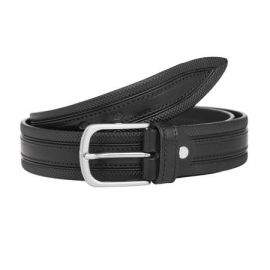 Мъжки колан в черен цвят - Italian belts -115 см 0501-115