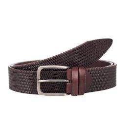 Кафяв колан с интересен дизайн - Italian belts - 110 см 0802-110