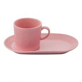 Розова чаша с десертна чиния 910505