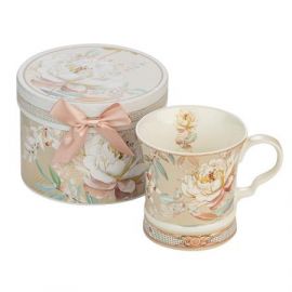 Порцеланова чашa за чай + кутия - Божур 950371