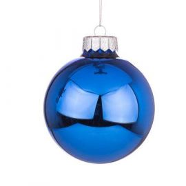 Стъклена топка синя гланц G10-0009