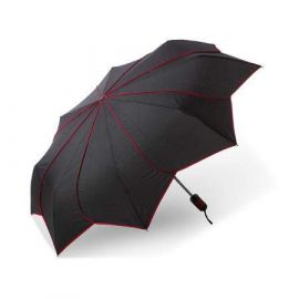 Дамски чадър PIERRE CARDIN черен с червени кантове H80768B