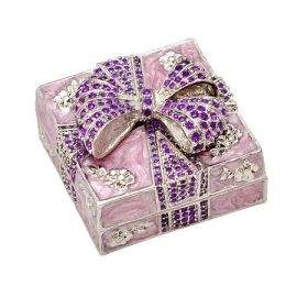 Кутия за бижута панделка розова JN0202
