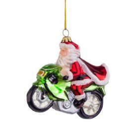 Стъклена играчка Дядо Коледа с мотор L041