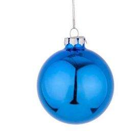 Стъклена топка синя гланц N8-0009