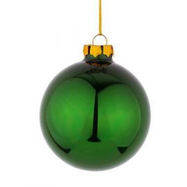 Стъклена топка зелена гланц N8-0033