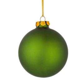 Стъклена топка зелена мат N8-0034