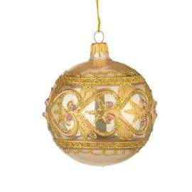 Стъклена златна топка с декорация RM01700S