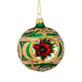 Коледна зелена топка със златна декорация RM03304S