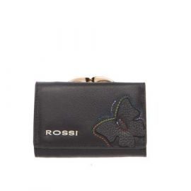 Малко дамско портмоне цвят Черен с пеперуда ROSSI RSC0013