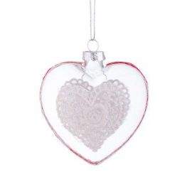 Стъклена играчка сърце YA35