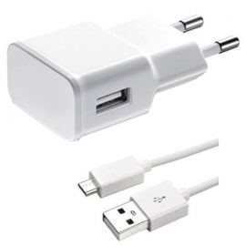 Мрежово зарядно устройство, DLFI, 5V/1A, 220V,1 x USB, С Micro USB кабел, Бял - 14860