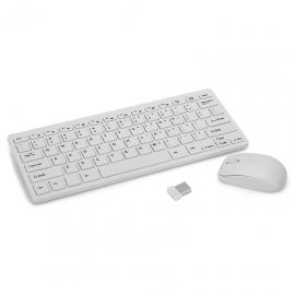Комплект мишка и клавиатура DLFI K03, Безжични, Бял  - 6156