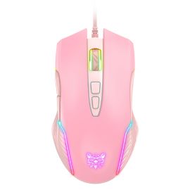 Геймърска мишка Onikuma CW905, Оптична, 7D, RGB, Розов - 766
