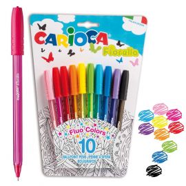 Carioca Комплект 10 цвята химикалки Fiorella 42775