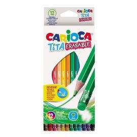 Carioca Цветни моливи с гума 12 цв. Tita Erasable 42897
