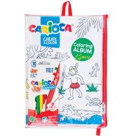 Carioca Комплект с флумастери Coloring album - Sea+Jungle 42984
