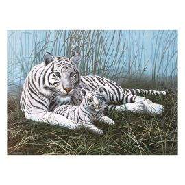 Royal&Langnickel Рисуване по номера с акрилни бои Junior Large - 39х30 - Бели тигри PJL22