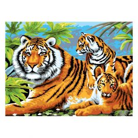 Royal&Langnickel Рисуване по номера с акрилни бои Junior Large - 39х30 - Тигри PJL5