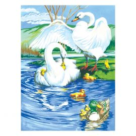 Royal&Langnickel Рисуване по номера с акрилни бои Junior - 22х30 - Лебеди PJS13