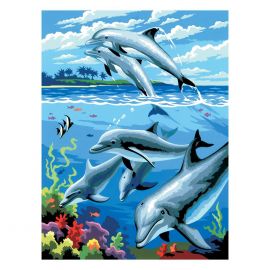 Royal&Langnickel Рисуване по номера с акрилни бои Junior - 22х30 - Делфини PJS24