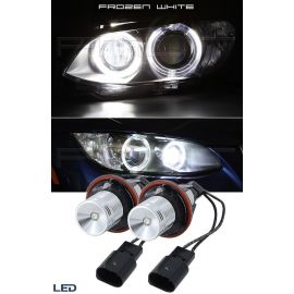 Комплект от 2 броя ярки бели LED крушки Angel Eyes ангелски очи 12V-24V за BMW с Canbus без грешки  KRU163