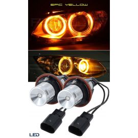 Комплект от 2 броя LED крушки Angel Eyes ангелски очи 12V-24V цвят жълт за BMW с Canbus без грешки  KRU164