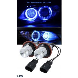 Комплект от 2 броя LED крушки Angel Eyes ангелски очи 12V-24V цвят син за BMW с Canbus без грешки  KRU165