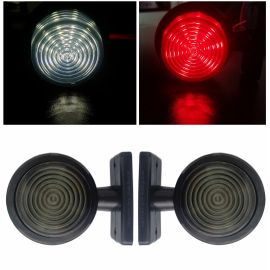 1 брой 12-24V ЛЕД LED Диоден Страничен Маркер Рогче Светлина с Опушено Стъкло За Камион Ремарке Каравана Кемпер АТВ бяло - червено  MAR826