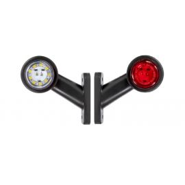 Комплект от 2 броя 12- 24V LED ЛЕД къси мини странични габаритни светлини тип рогче въртящи се с ротация за камион ремарке платформа каравана и д