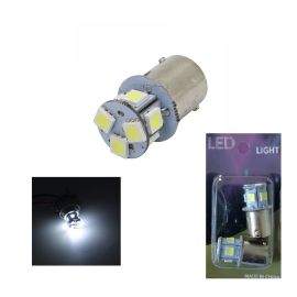 Комплект от 2 броя LED Лед Крушки 8 SMD BA15S 1156 (P21W) 24V Бяла Светлина Срещуположни пинове (180°) в Блистер  KRU656