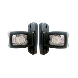 Комплект 2 броя ЛЕД LED Диодни странични гумени рогчета маркери габаритни светлини за камиони тирове и ремаркета платформи и др. с широка осн