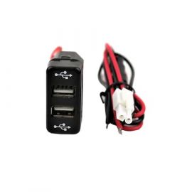 Двойно USB Зарядно за Вграждане за камион Мерцедес Акторс Mercedes Actros MP3 12V 24V подходящ за зареждането на всякави плеъри, телефони, таблети  RAZ017