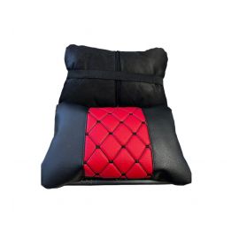 Комплект от 2 броя универсални възглавници авто възглавничка за врат за по-добър комфорт при дълъг път с автомобил червено с черен шев  POD037