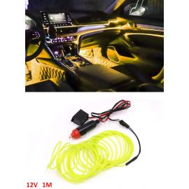 LED ЛЕД Диодна интериорна светеща лента за табло жълта оранжева светлина 12V 1м амбиентно осветление  KRU503